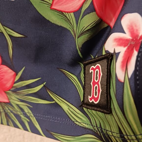 Hurley Swim Trunks MLB BOSTON RED SOXS Mens 33 BLUE Tropical Floral Board Shorts - Picture 7 of 16